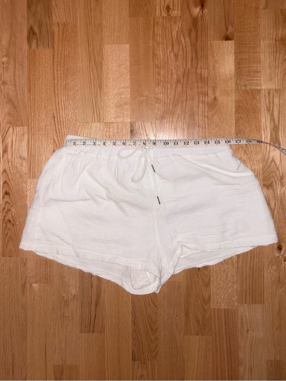 Women’s Double Lined White Drawstring High Waist Lounge Shorts